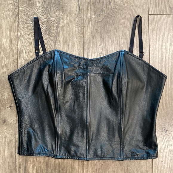 Wilsons Leather Maxima cropped corset black top size large - Picture 5 of 16